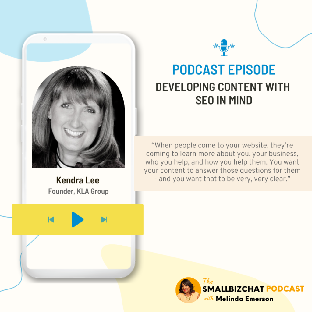 Developing Content with SEO in Mind with Kendra Lee podcast image